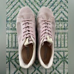 SKECHERS Street Pink Mesh and Leather Sneakers 10 Comfort Shoes Slip On VGUC